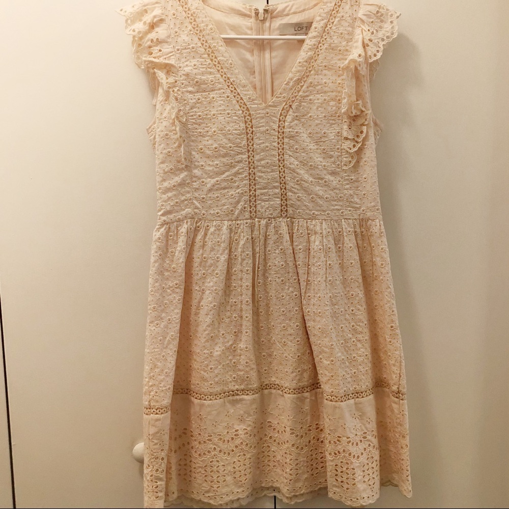 Blush Ruffle Eyelet Embroidered Dress- SZ 00